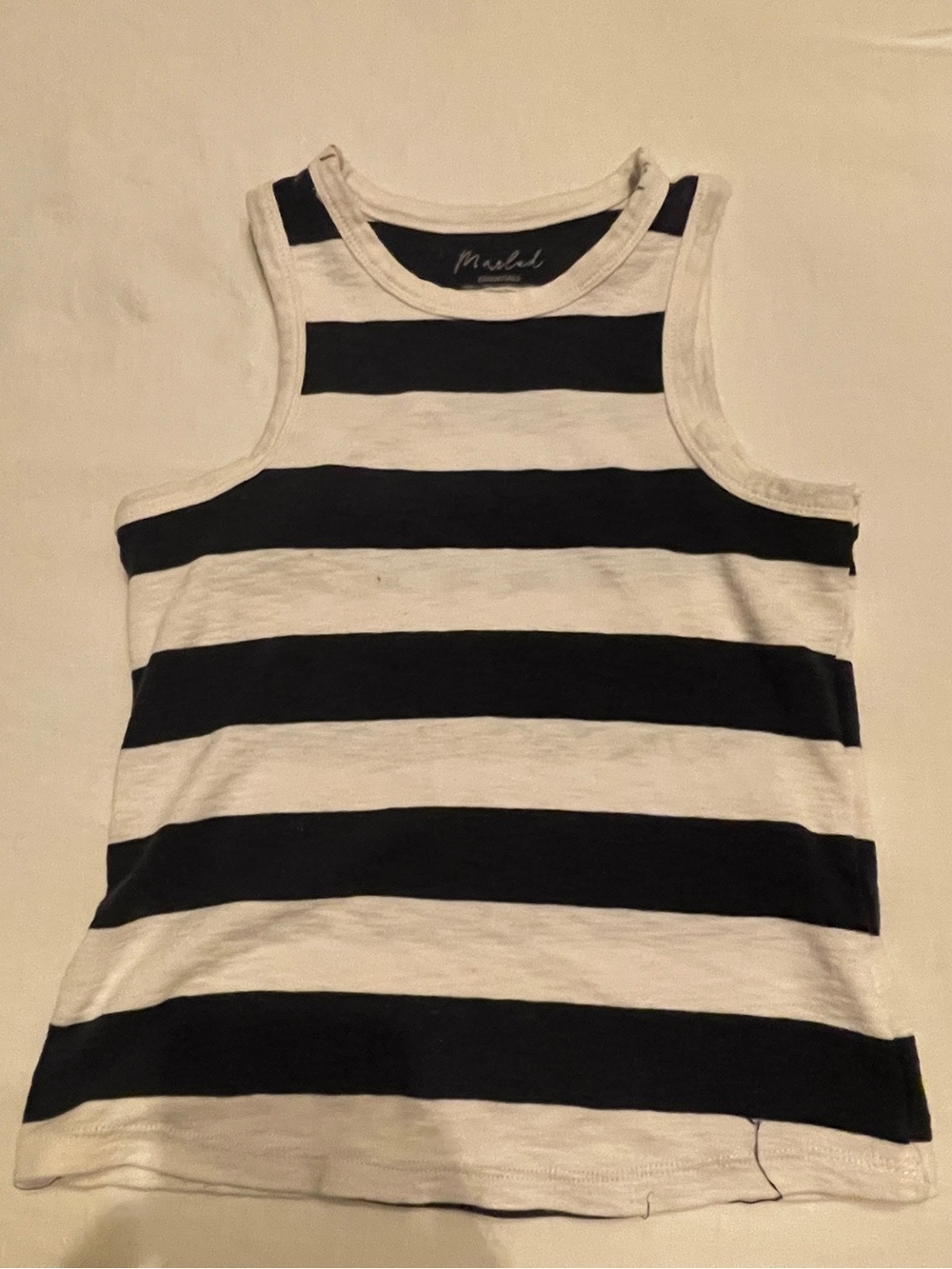 Essentials Black & White Striped Tank Top for Kids